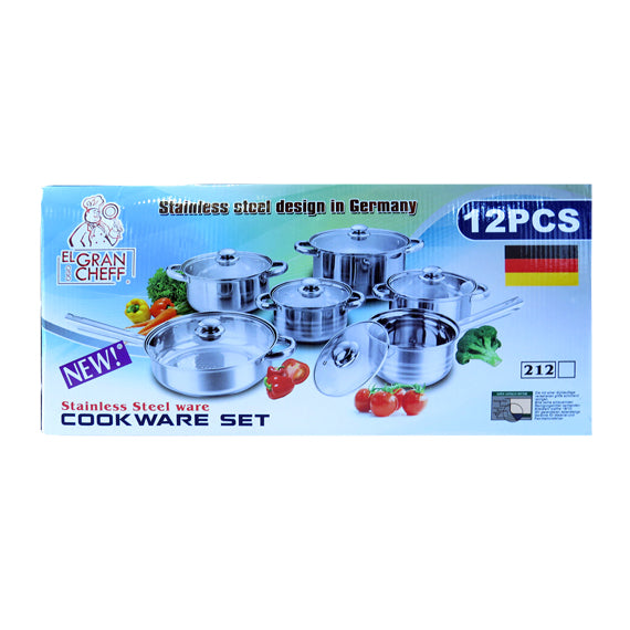 JUEGO DE CACEROLAS DE ACERO INOXIDABLE 12 PZAS 01