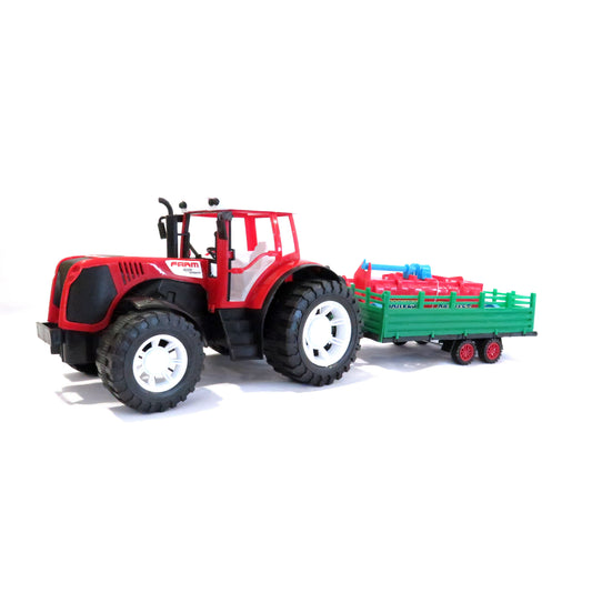 TRACTOR CON REMOLQUE Y COSECHADORA
