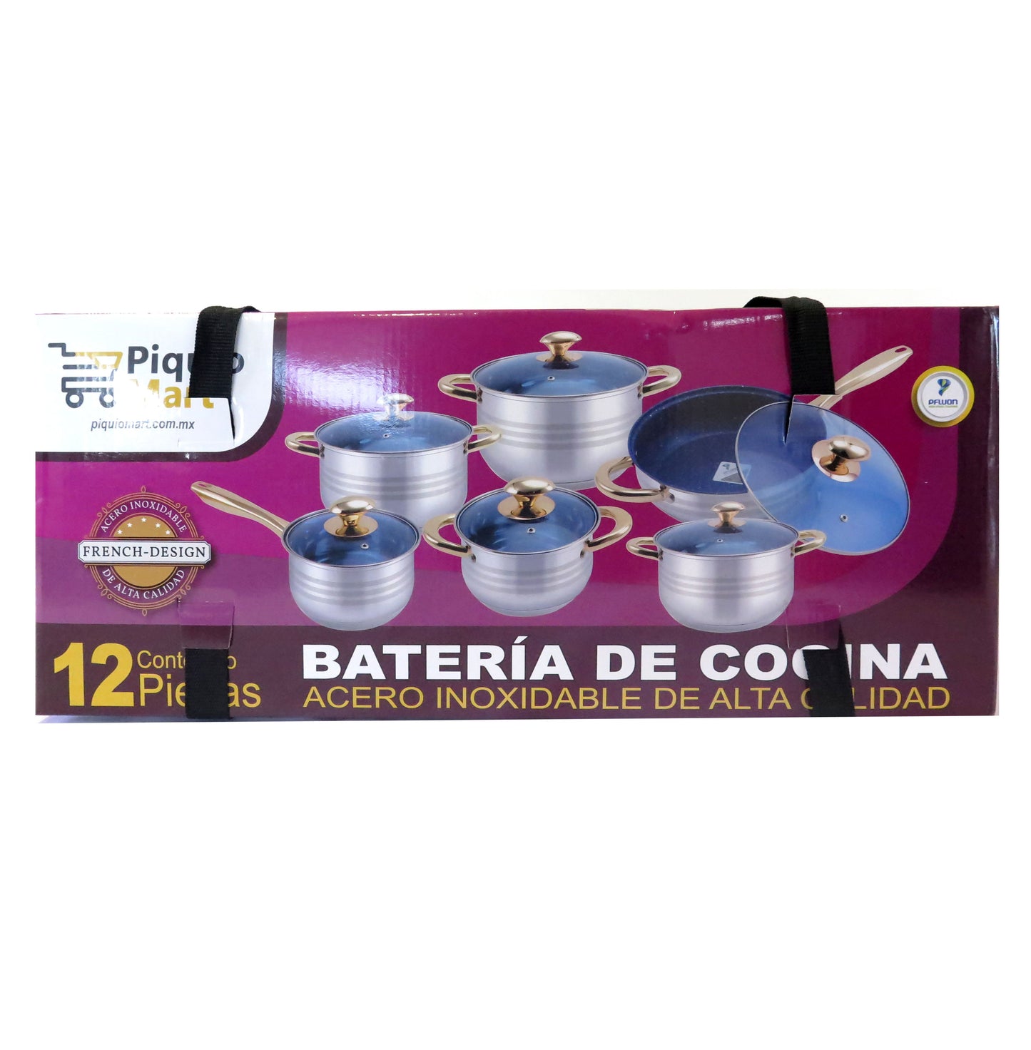 BATERIA DE COCINA 12 PZAS ACERO INOX