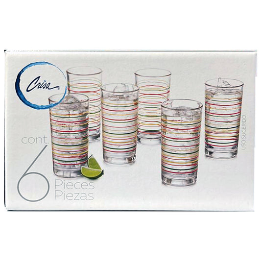 JUEGO 6 VASOS ESPIRAL