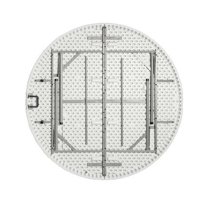 MESA REDONDA PLEGABLE DE PLÁSTICO TIPO PORTAFOLIO 1.50 M